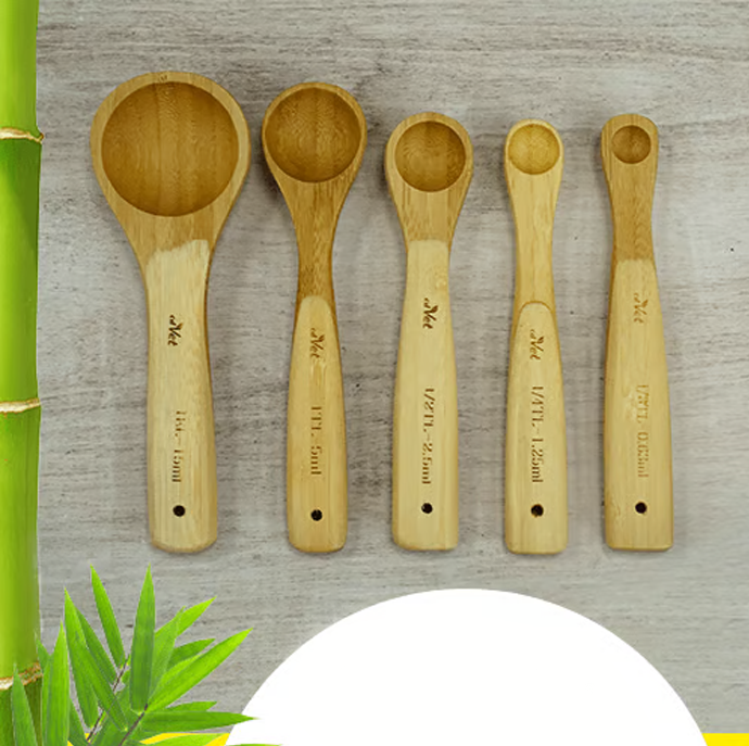 Juego de Cucharas Dosificadoras de Bambú